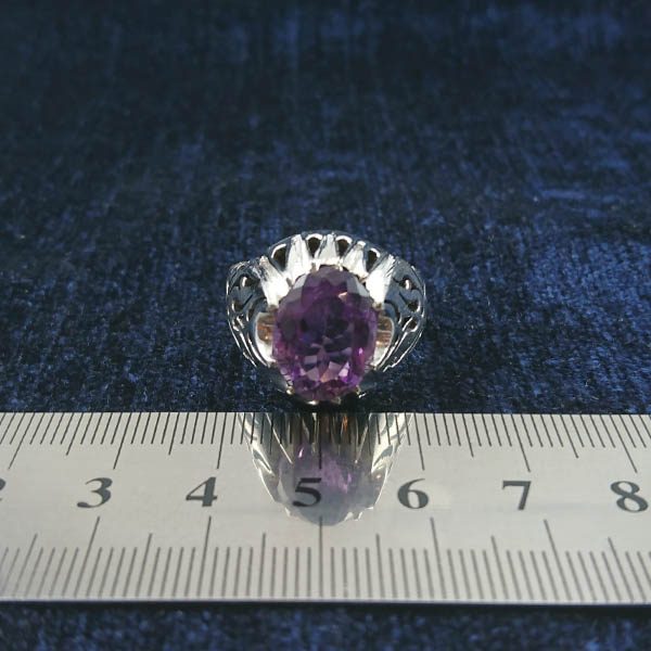 انگشتر نقره مردانه طرح فاخر فربد با سنگ آمیتیست - Image 3