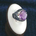 انگشتر نقره مردانه طرح فاخر فربد با سنگ آمیتیست