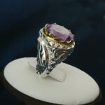 انگشتر نقره مردانه فاخر دست ساز طرح فاخر پیمان با سنگ آمیتیست - Image 2