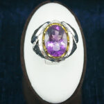 انگشتر نقره مردانه فاخر دست ساز طرح فاخر پیمان با سنگ آمیتیست - Image 6