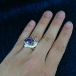 انگشتر آمیتیست الماس تراش نقره مردانه فاخر دست ساز طرح تورج - Image 3