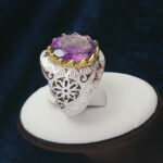 انگشتر نقره مردانه فاخر دست ساز طرح سیامک با سنگ آمیتیست - Image 4