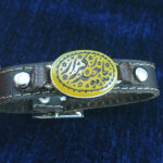 دستبند نقره یا حیدر کرار با نگین عقیق شرف الشمس + حکاکی - Image 2