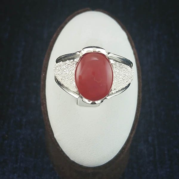 انگشتر نقره مردانه طرح بردیا با سنگ عقیق یمنی سرخ - Image 3