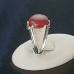 انگشتر نقره مردانه طرح بردیا با سنگ عقیق یمنی سرخ - Image 4