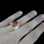 انگشتر نقره مردانه طرح بهنام با سنگ عقیق یمنی سرخ - Image 5