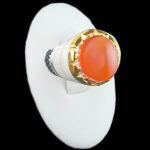 انگشتر نقره مردانه طرح بهنام با سنگ عقیق یمنی سرخ