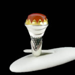 انگشتر نقره مردانه طرح بهنام با سنگ عقیق یمنی سرخ - Image 3