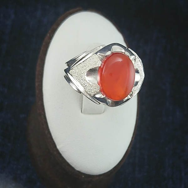 مدل انگشتر عقیق یمنی سرخ پسرانه اصلی