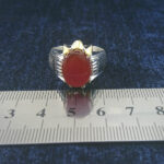 انگشتر نقره مردانه طرح افشین با سنگ عقیق یمنی سرخ - Image 2