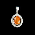 گردنبند عقیق سرخ یمنی نقره زنانه طرح هانا - Image 2