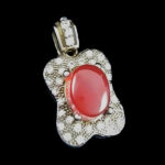 گردنبند عقیق سرخ یمنی نقره زنانه طرح زیبای پروانه