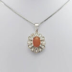 گردنبند نقره زنانه طرح پونه با سنگ عقیق سرخ یمنی - Image 3