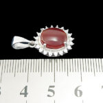 گردنبند عقیق سرخ یمنی نقره زنانه طرح دل آرا - Image 2