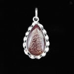 گردنبند عقیق سرخ نقره دورپیچ اشکی طرح « و ان یکاد » - Image 2