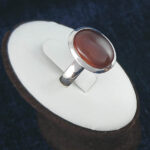 انگشتر نقره زنانه و مردانه طرح طبیعت با سنگ عقیق یمنی سرخ یمنی