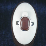 انگشتر نقره زنانه و مردانه طرح طبیعت با سنگ عقیق یمنی سرخ یمنی - Image 2