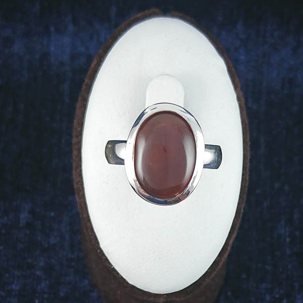 انگشتر نقره زنانه و مردانه طرح طبیعت با سنگ عقیق یمنی سرخ یمنی - Image 2