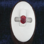 انگشتر نقره زنانه طرح زیبای نگاره با سنگ عقیق یمنی سرخ یمنی - Image 2