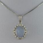 گردنبند نقره زنانه طرح ماندانا با سنگ عقیق کبود یمنی - Image 3