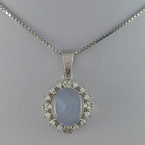 گردنبند نقره زنانه طرح ماندانا با سنگ عقیق کبود یمنی - Image 3