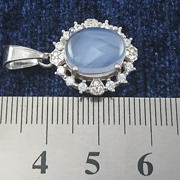 گردنبند نقره زنانه طرح ماندانا با سنگ عقیق کبود یمنی - Image 4