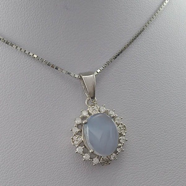 گردنبند نقره زنانه طرح ماندانا با سنگ عقیق کبود یمنی - Image 2