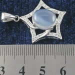 گردنبند نقره زنانه طرح فاخر ستاره با سنگ عقیق کبود یمنی - Image 5