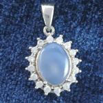 گردنبند نقره زنانه طرح روژین با سنگ عقیق کبود یمنی - Image 4