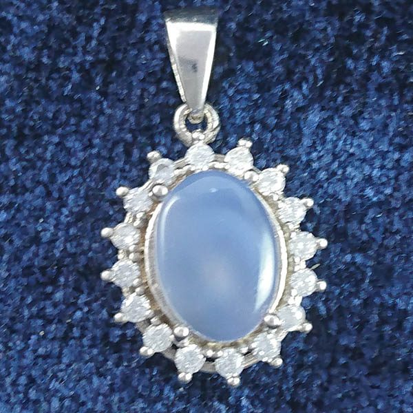 گردنبند نقره زنانه طرح روژین با سنگ عقیق کبود یمنی - Image 4