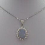 گردنبند نقره زنانه طرح روژین با سنگ عقیق کبود یمنی - Image 3