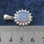 گردنبند نقره زنانه طرح روژین با سنگ عقیق کبود یمنی - Image 2