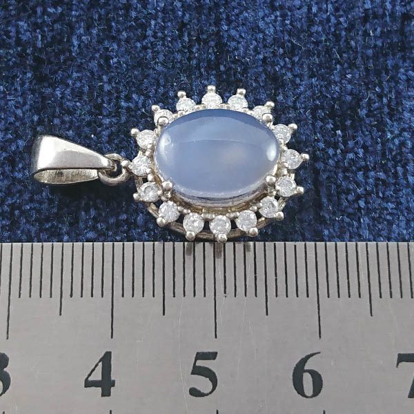 گردنبند نقره زنانه طرح روژین با سنگ عقیق کبود یمنی - Image 2