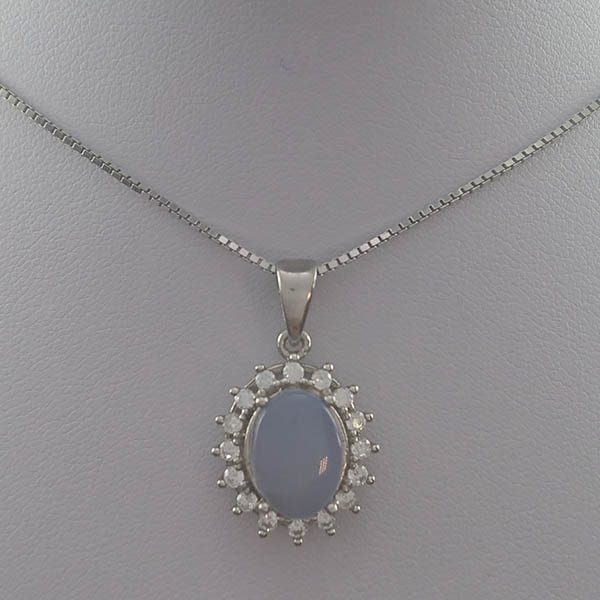 گردنبند نقره زنانه طرح روژین با سنگ عقیق کبود یمنی - Image 3