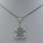 گردنبند نقره زنانه طرح الیکا با سنگ عقیق کبود یمنی - Image 3