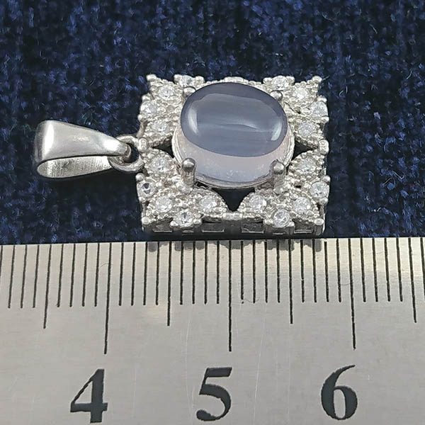 گردنبند نقره زنانه طرح الیکا با سنگ عقیق کبود یمنی - Image 4