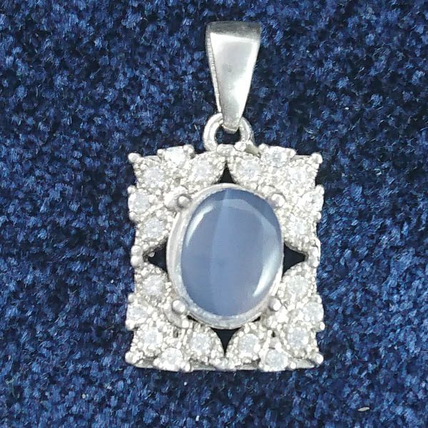 گردنبند نقره زنانه طرح الیکا با سنگ عقیق کبود یمنی - Image 5