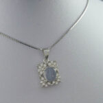 گردنبند نقره زنانه طرح الیکا با سنگ عقیق کبود یمنی - Image 2