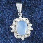 گردنبند نقره زنانه طرح انسیه با سنگ عقیق کبود یمنی - Image 2