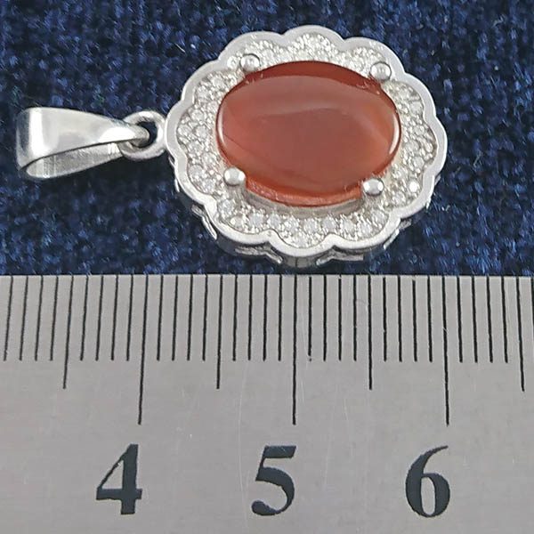 گردنبند نقره زنانه طرح بهناز با سنگ عقیق سرخ یمنی - Image 3