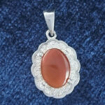 گردنبند نقره زنانه طرح بهناز با سنگ عقیق سرخ یمنی - Image 4