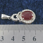 گردنبند نقره زنانه طرح دلنواز با سنگ عقیق سرخ یمنی - Image 3