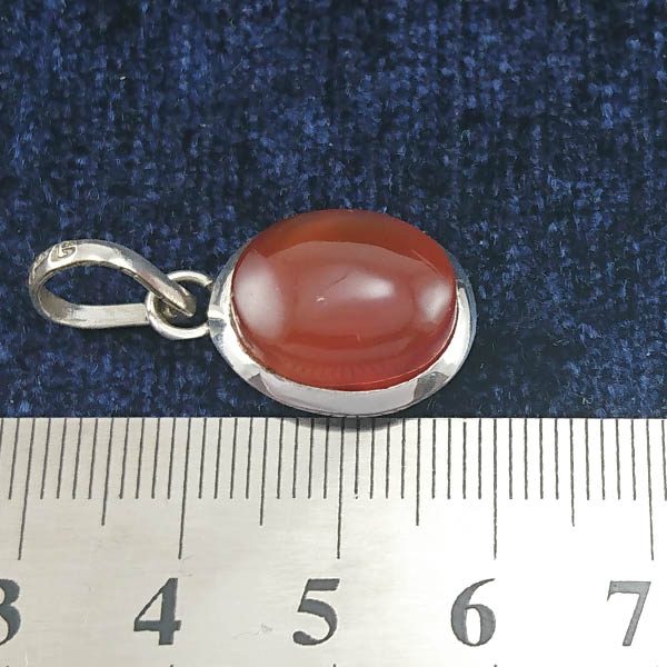 گردنبند نقره زنانه و مردانه طرح آینده با سنگ عقیق سرخ یمنی - Image 2