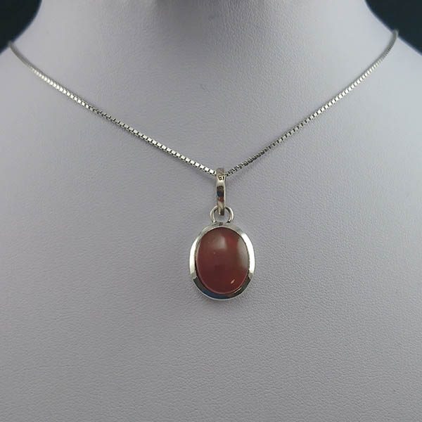 گردنبند نقره زنانه و مردانه طرح آینده با سنگ عقیق سرخ یمنی - Image 3