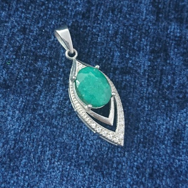 گردنبند زمرد زنانه نقره صفوی