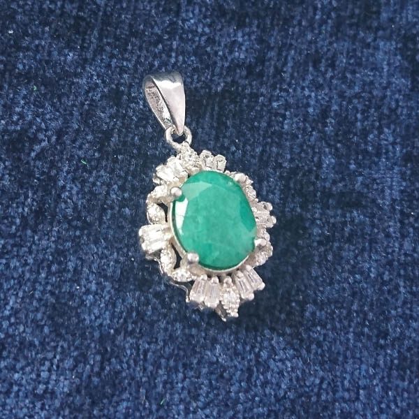 گردنبند زمرد زنانه نقره