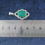 گردنبند نقره زنانه طرح رونیا ۲ با سنگ زمرد الماس تراش - Image 2