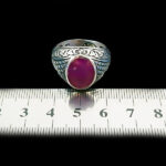 انگشتر نقره مردانه طرح آرین با سنگ یاقوت سرخ الماس تراش - Image 5