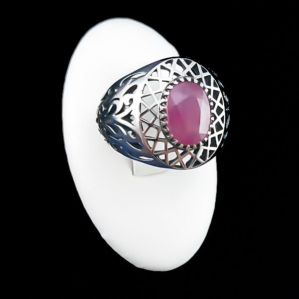 انگشتر یاقوت سرخ مردانه نقره خاص