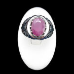 انگشتر نقره مردانه طرح فاخر حسام با سنگ یاقوت سرخ الماس تراش - Image 3